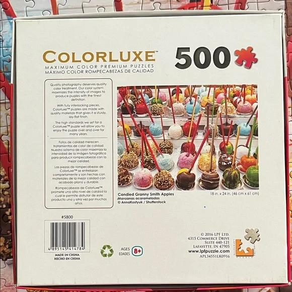 500 Piece Puzzle - Colorful Candied Granny Smith Apples by Colorluxe - Picture 3 of 9